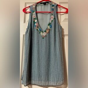 French Connection Blue Beaded Tank